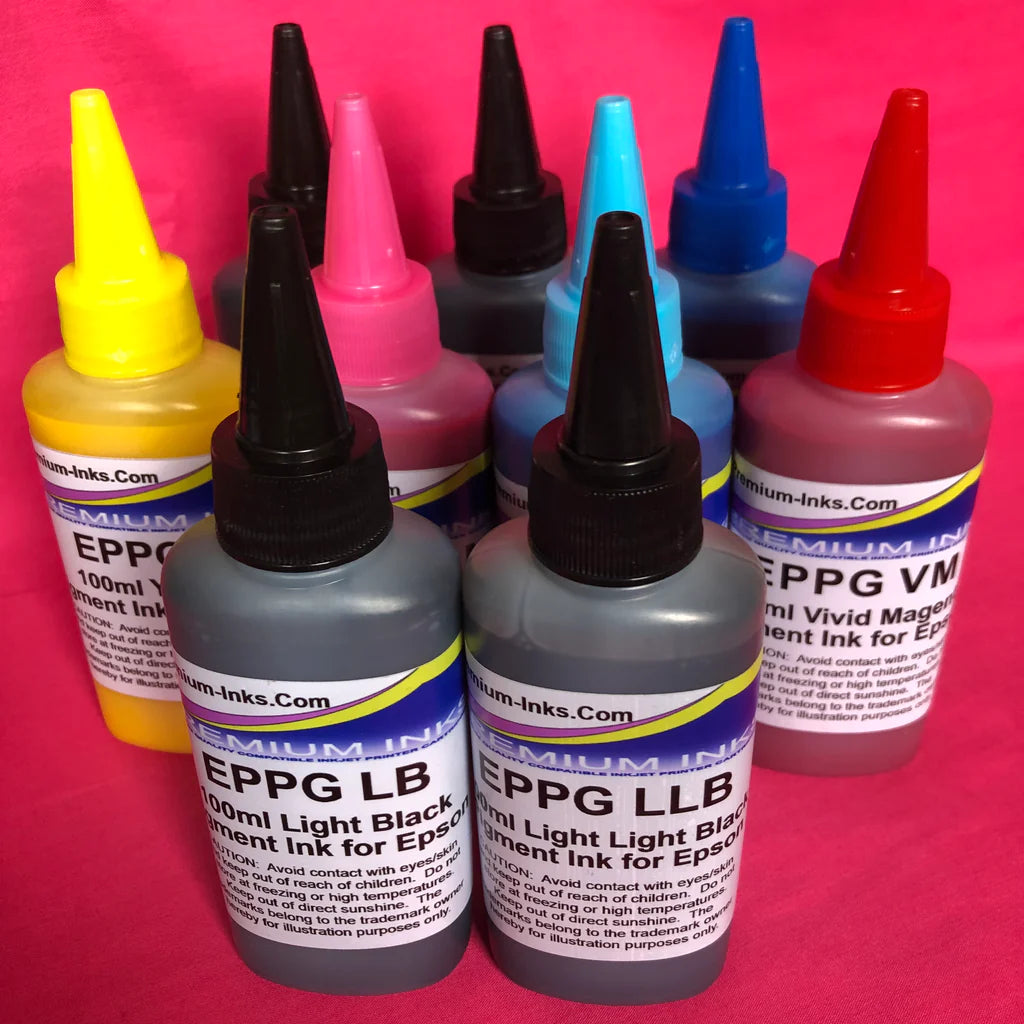 Pigment Ink Bottle Sets for Epson SureColor Printers by Premium Inks