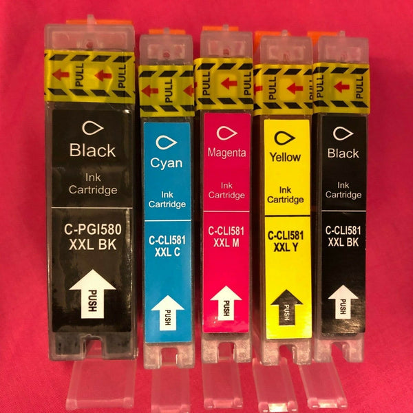 PGI-580 BK CLI-581 BK C M Y Ink Cartridges