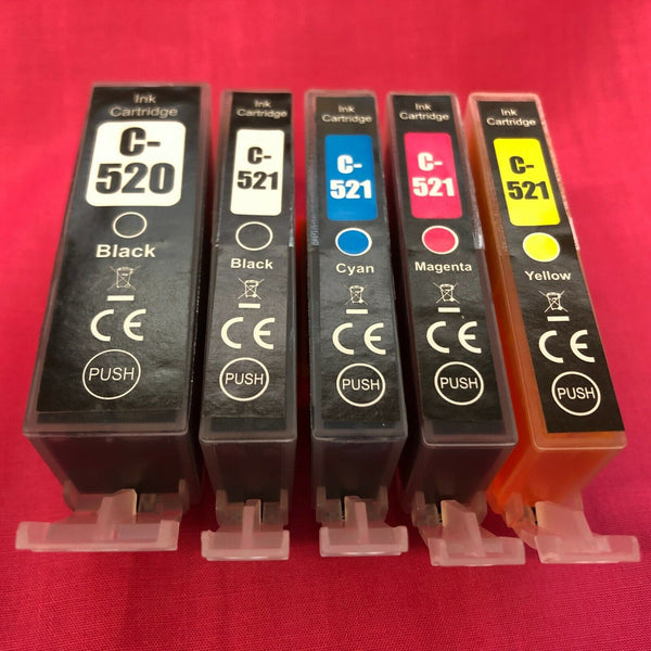 Set Canon PGI-520BK CLI-521 BK/C/M/Y Cartridges