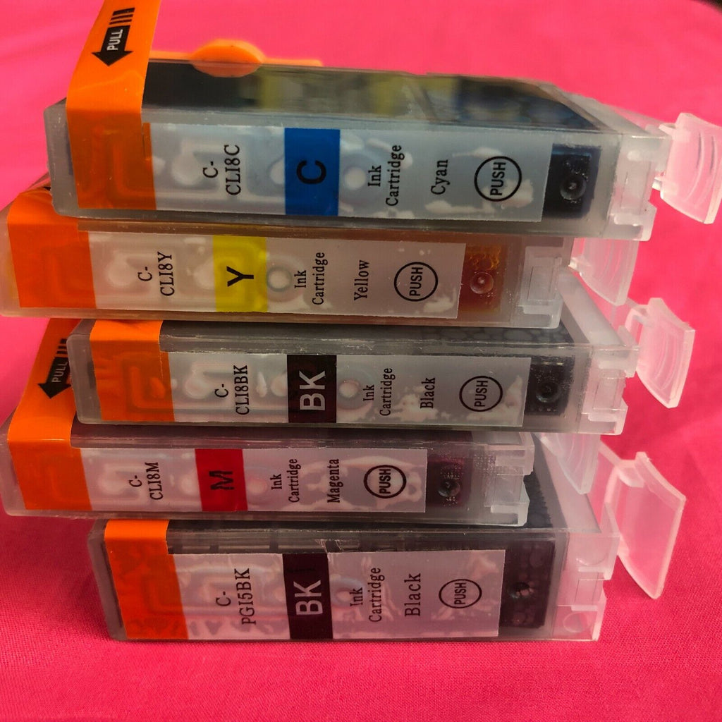 Replacement Canon PGI-5BK CLI-8 BK/C/M/Y Ink Cartridges