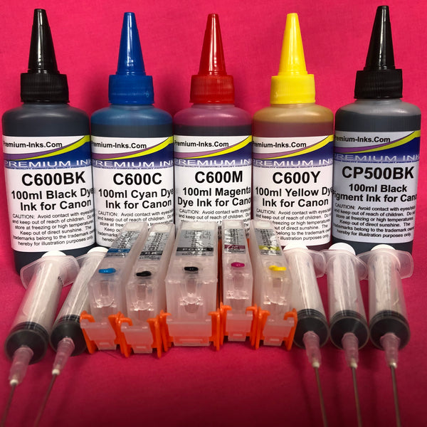 5 Refill Cartridges Pigment/Dye Ink Canon 580 581