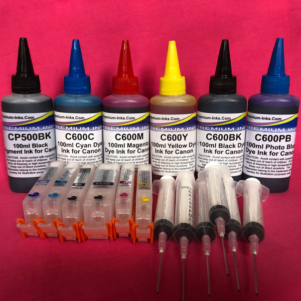 6 Refill Cartridge Pigment Dye Ink Canon PGI580 CLI581