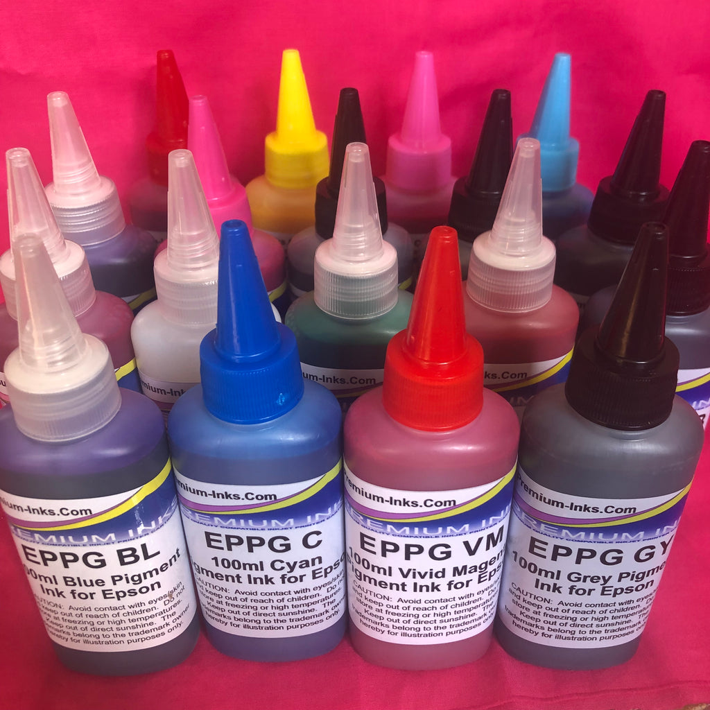 New Pigment Violet and Grey Ink Bottles added for use with Epson Photo Printers.