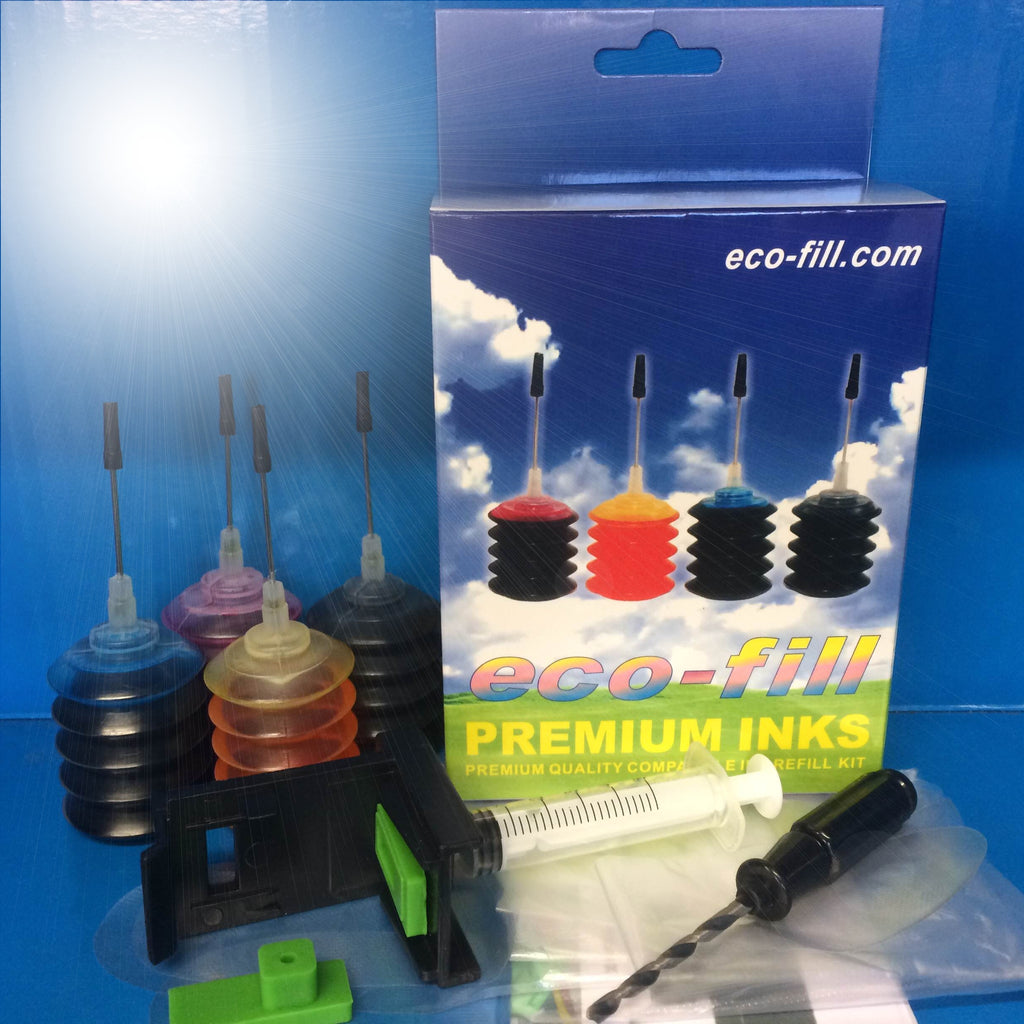 Eco-Fill Ink Cartridge Refill Kit HP Deskjet 2632 3270 3370 3720 3722 3723 3730 3732 304