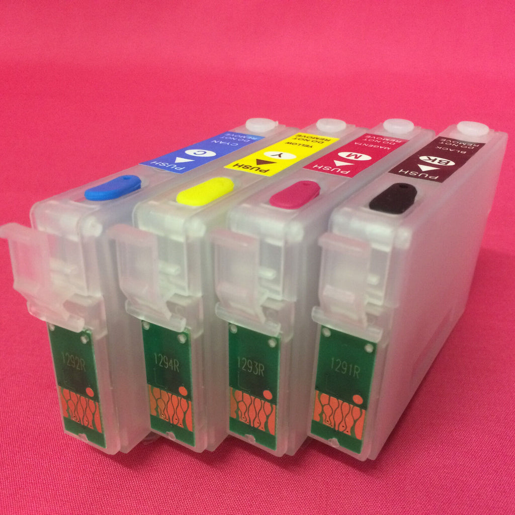 thumbnail image 2 of Compatible Refill Ink Bottle Set – 5 Colors – For Epson Workforce WF30 1100 C120 – CISinks 2 of 2