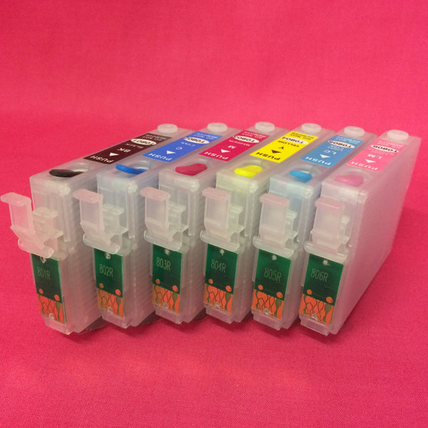 Epson T0801-6 Refillable Ink Cartridges
