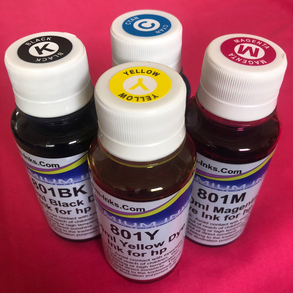 4x100ml DYE PRINTER REFILL INK FOR HP