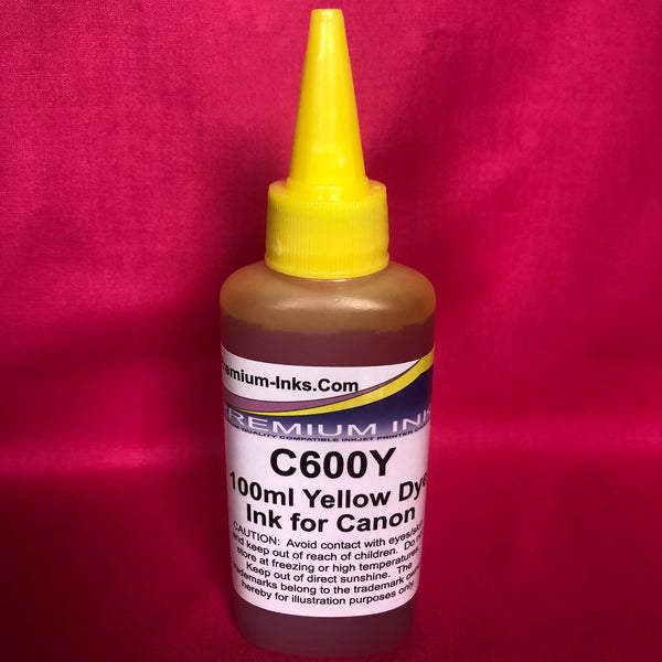 YELLOW DYE INK 3 X 100ML REFILL BOTTLE CANON PIXMA PRINTERS Non OEM ...