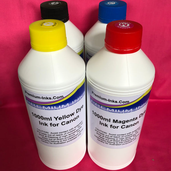 4 x LITRE DYE REFILL INK FOR CANON