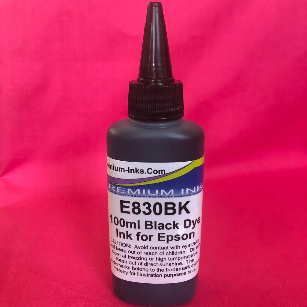 Universal Black Dye Refill Ink for Epson Printer Cartridges 100ml