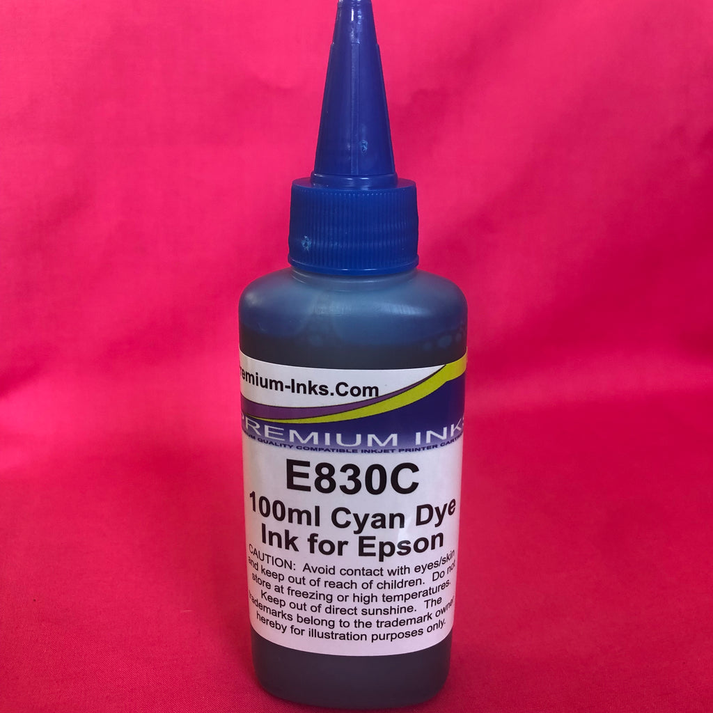 2 x 100ml CYAN DYE Refill Printer Ink for Epson Refillable Cartridges, EcoTank & CISS Non OEM
