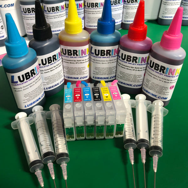 Refillable Cartridges Epson T0801-6 + Lubrink Ink