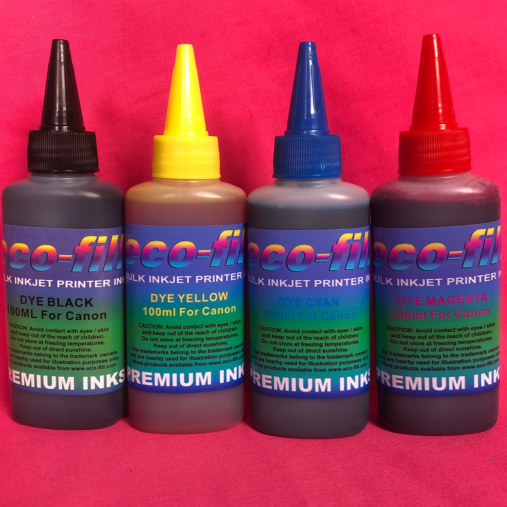 4x100ml Eco-Fill Canon Refill Ink Bottles