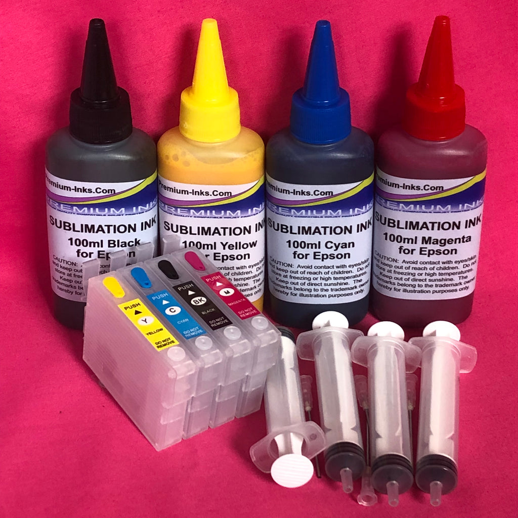 Refillable Cartridges+ Sublimation Ink For Epson 603 xl