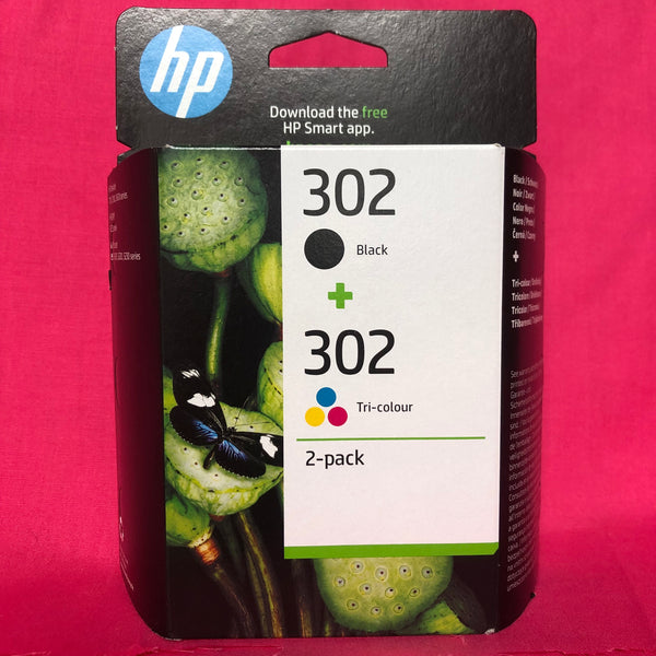 HP 302 Black & Tri-Colour Original Ink Cartridges, Pack of 2, Instant Ink  Compatible