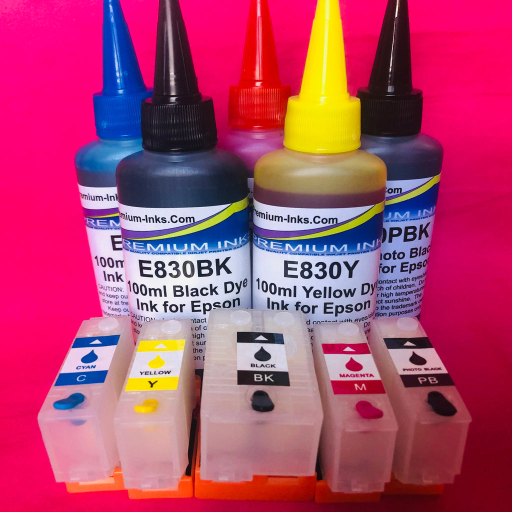 Refillable Cartridges for Epson 202 XL + Refill Ink