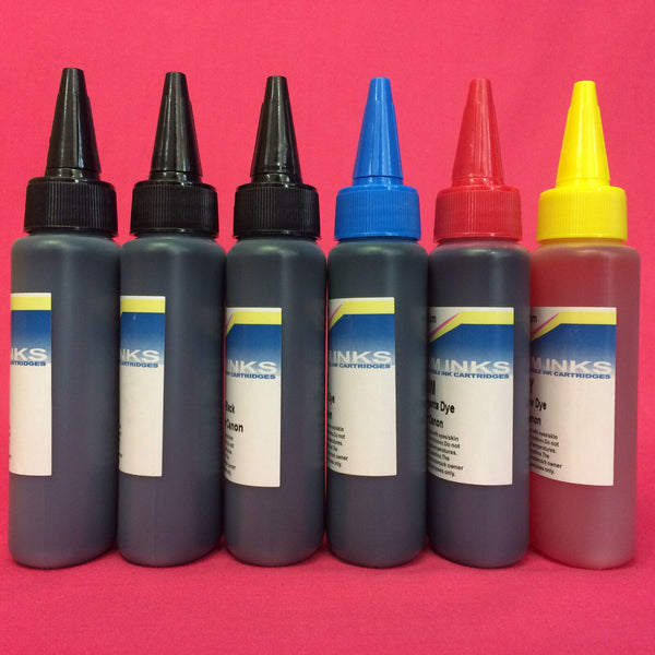 6 DYE INK REFILL BOTTLES CANON IP8750 MG7150 MG7250 MG7550 MG7750 INCL. GREY!