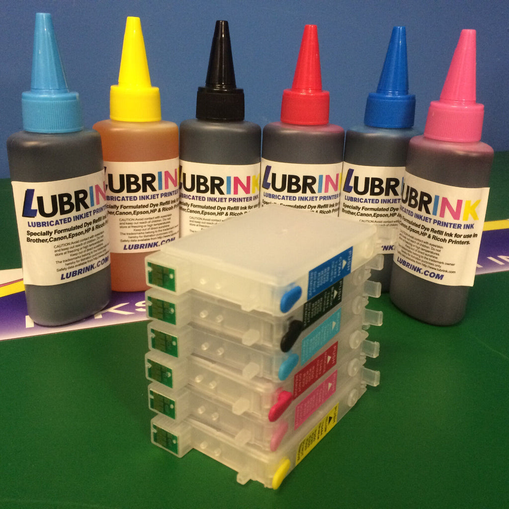 600ml LUBRINK INK REFILLABLE CARTRIDGES T0481-6 EPSON STYLUS PHOTO R220 R320 