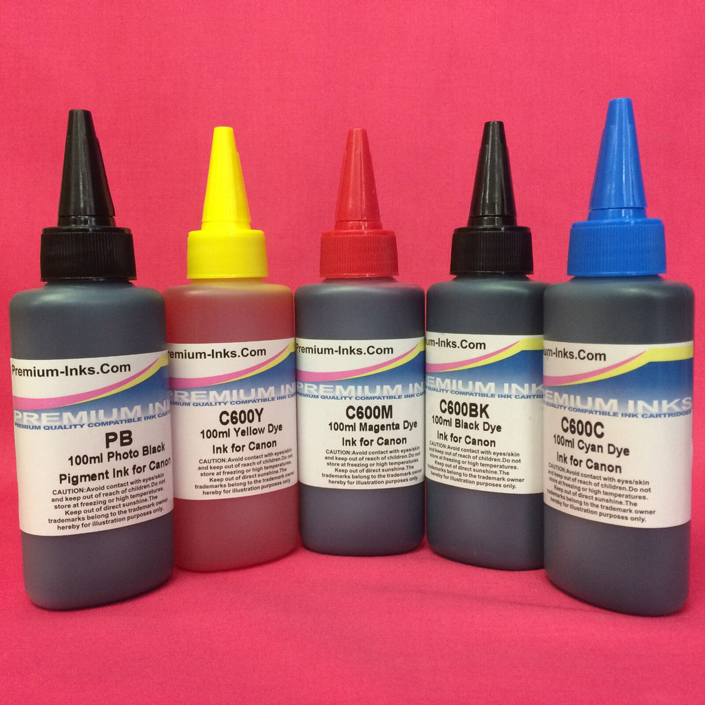 5x100ml Pigment and Dye Refill Ink Canon