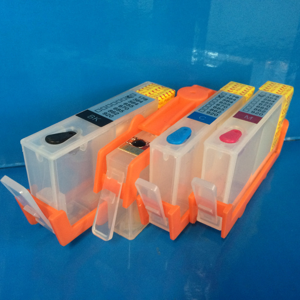 4 HP 364 Refillable Ink Cartridges 