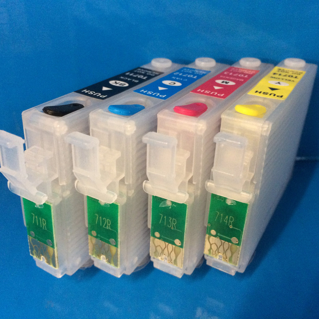 T0711 4 Printer Head Cleaning Flush Cartridges Non Oem Premium Inks 8027