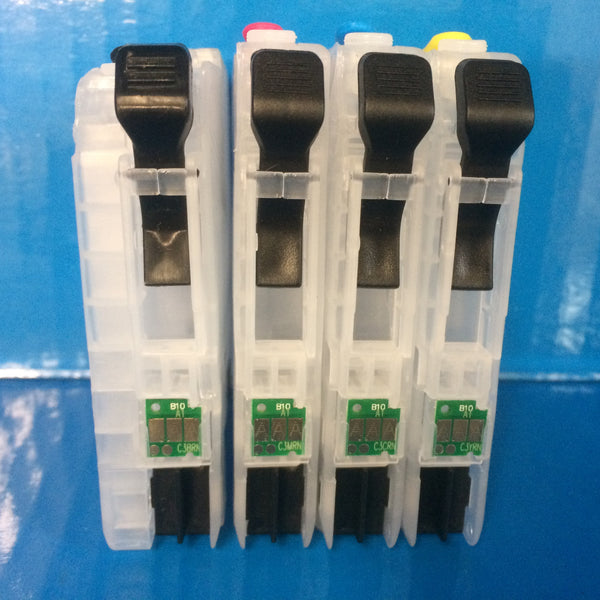 4 REFILLABLE PRINTER CARTRIDGES TO REPLACE BROTHER LC223 LC 223 Non OEM