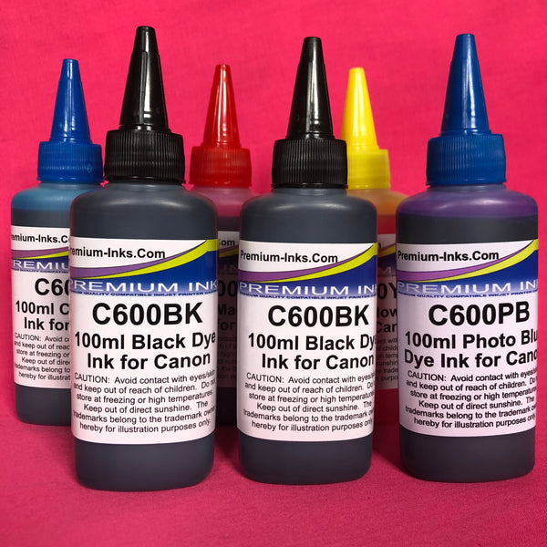 6x 100ml Dye Ink Bottles Canon PGI-580 CLI-581 