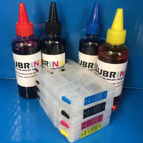 400ml LUBRINK INK + REFILLABLE CARTRIDGES BROTHER LC1220 LC1240 LC1280 NON OEM