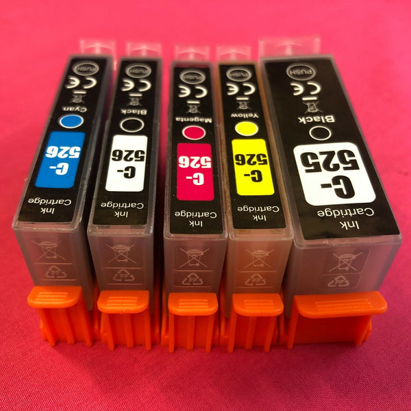 Replacement Ink Cartridges for Canon PGI-525BK CLI-526 BK/C/M/Y/GY Non OEM